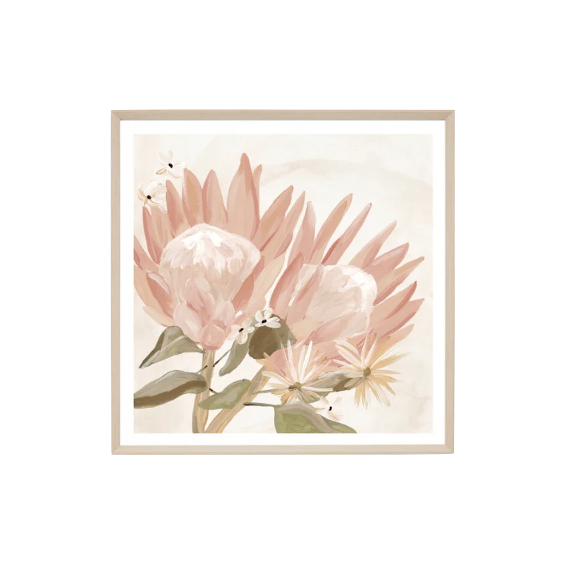 Print Painterly Wildflowers Blush 99x99