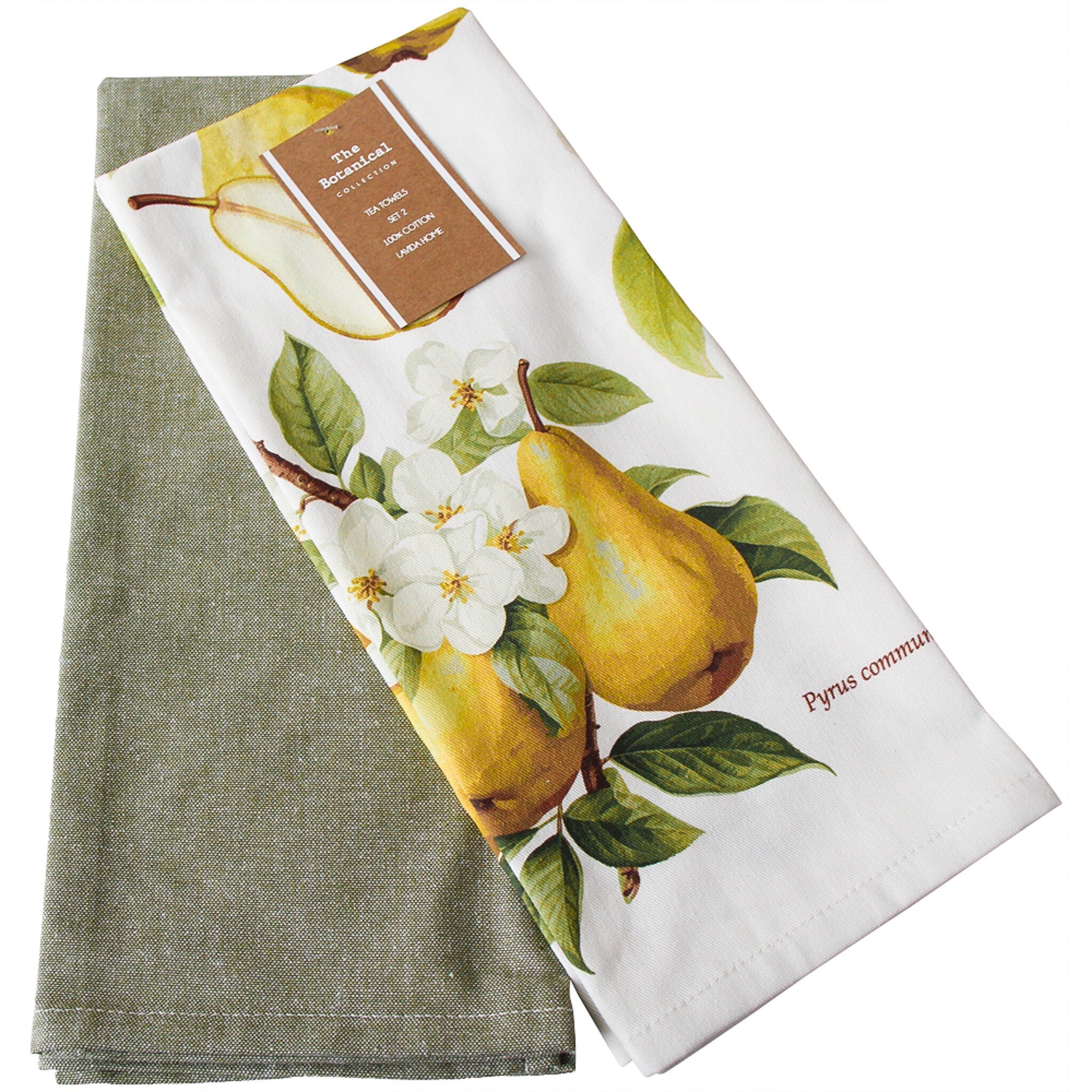 Tea Towel Print Pear S/2