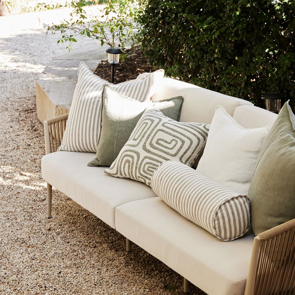 Drifter Alfresco Outdoor Cushion - White/Pistachio 60x60cm