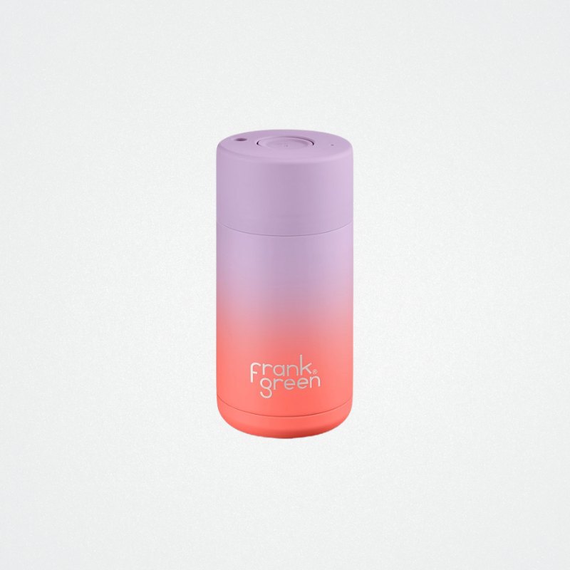 Cup Reusable Push Button Lilac/Coral 12oz