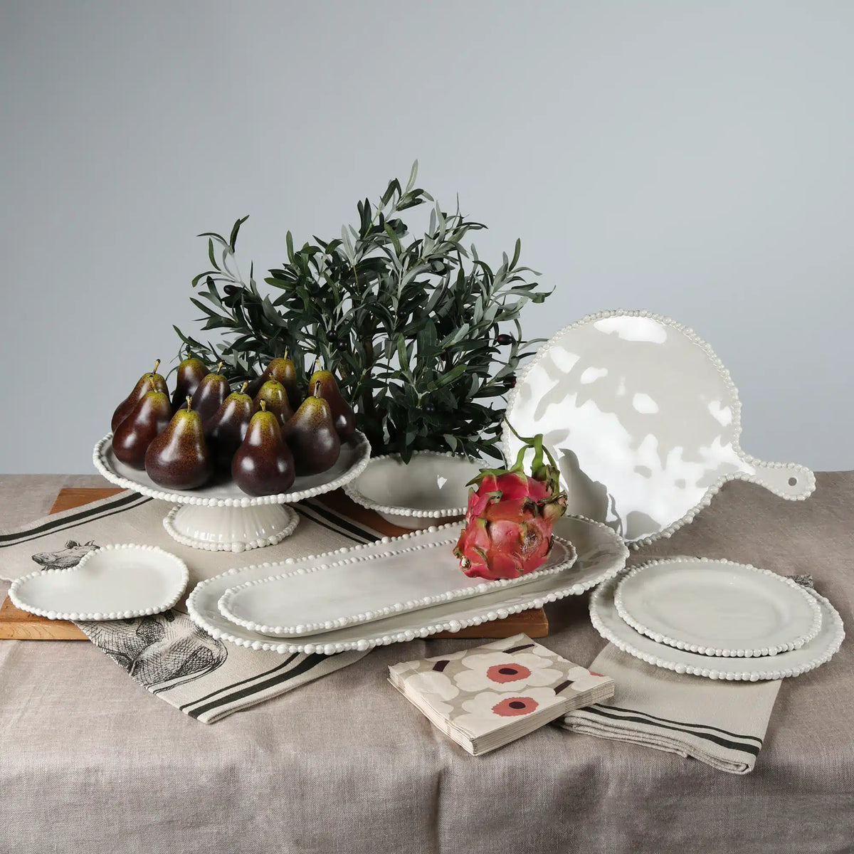 Melamine Pearl Platter 53cm - Sand