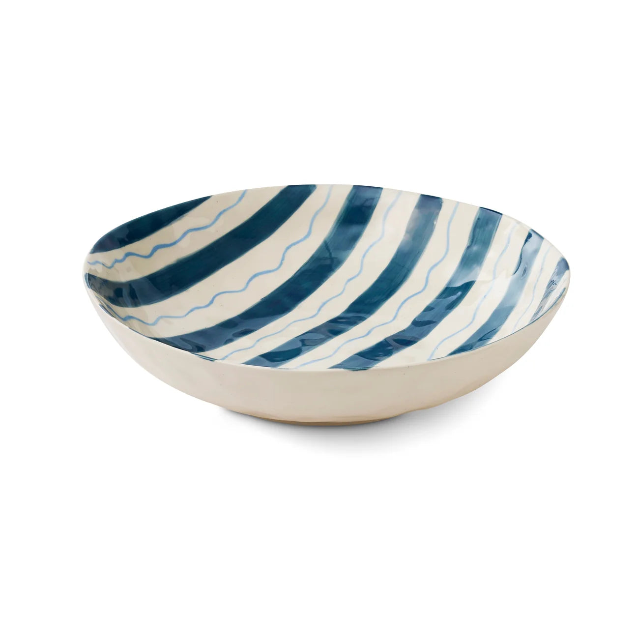 Serving Bowl Piper Dark Blue Stripe