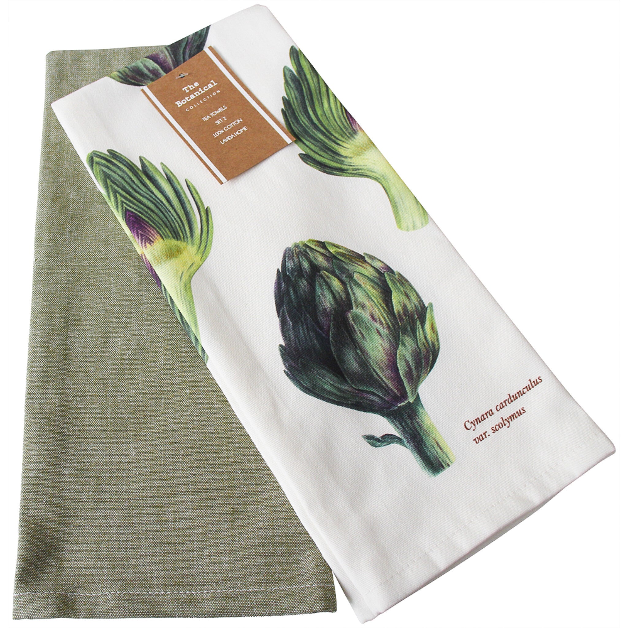Tea Towel Print Artichoke S/2