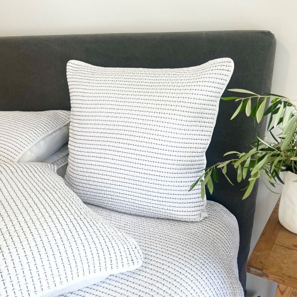 Pillowcase Ami Euro White/Charcoal S/2