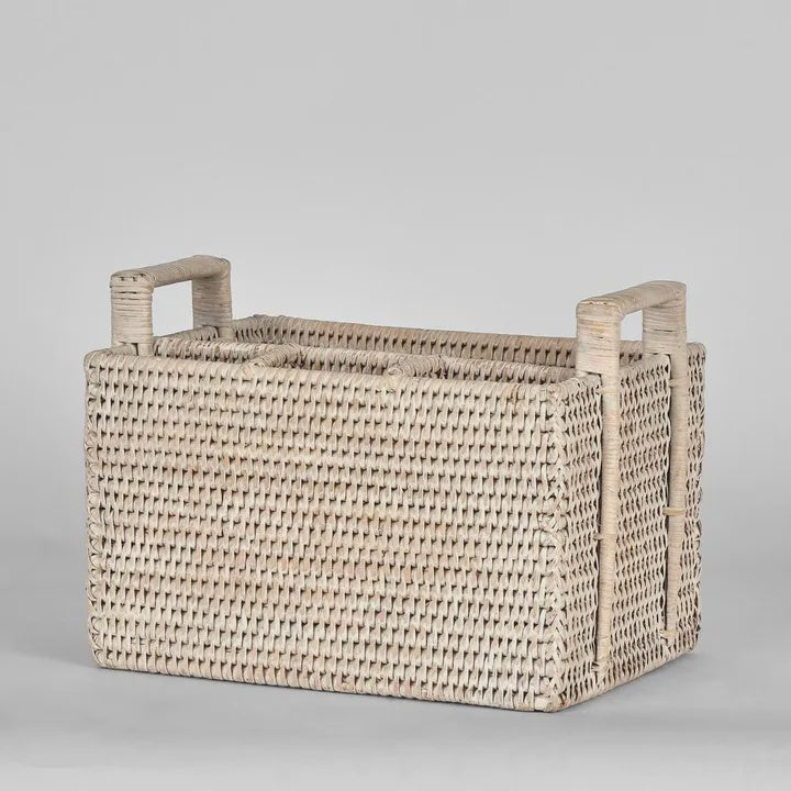 Cutlery Caddy Paume Rattan White Wash