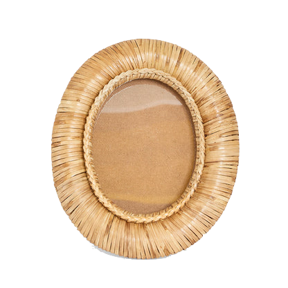 Casa Rattan Oval Photo Frame Natural