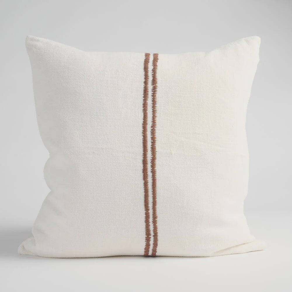 Cushion Orion linen Off Wt/Choc 60cm