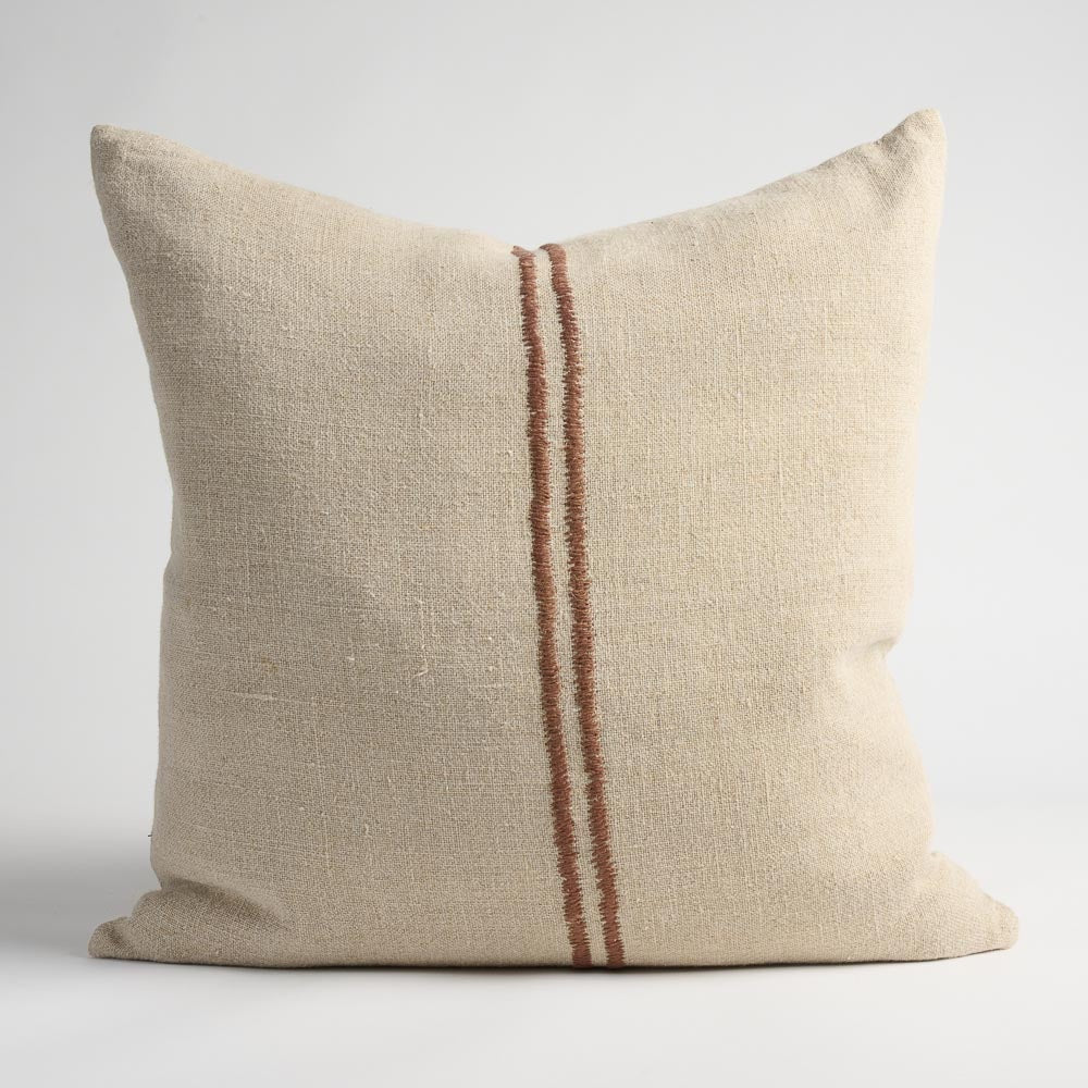 Cushion Orion Linen Nat/Choc 60cm