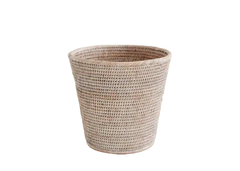Waste Basket Tapered White Wash