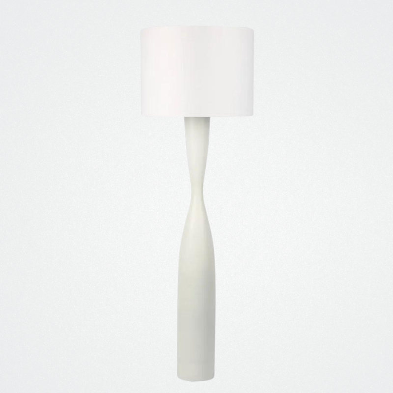 Floor Lamp Callum Wht w/ Wht Shade