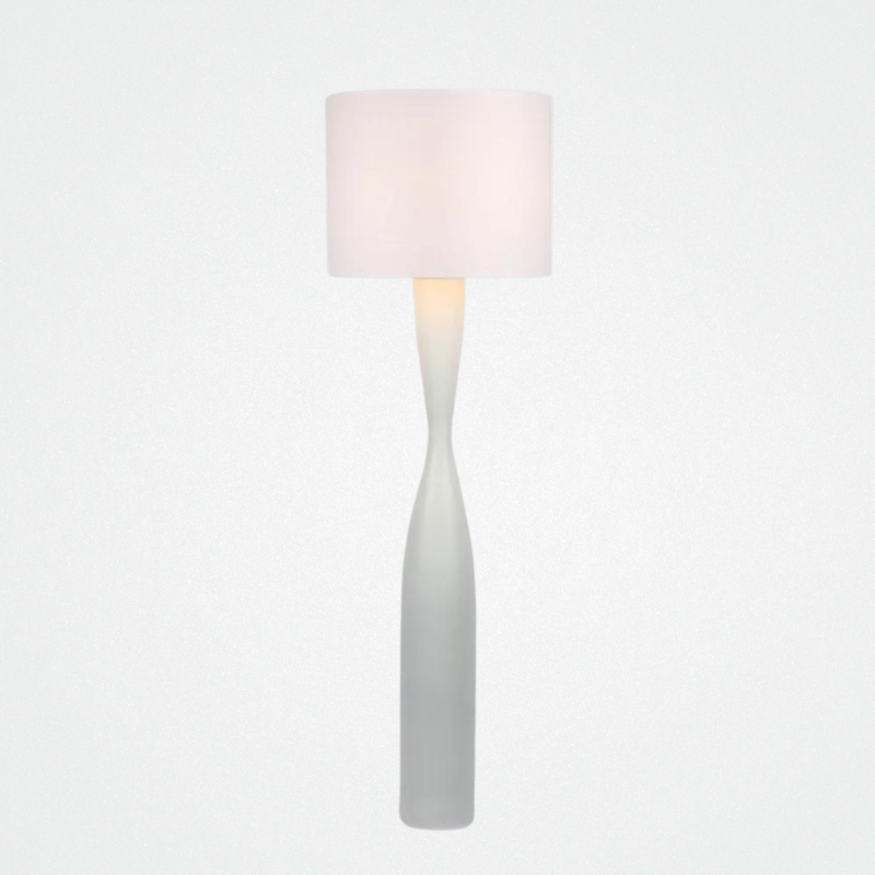 Floor Lamp Callum Wht w/ Wht Shade