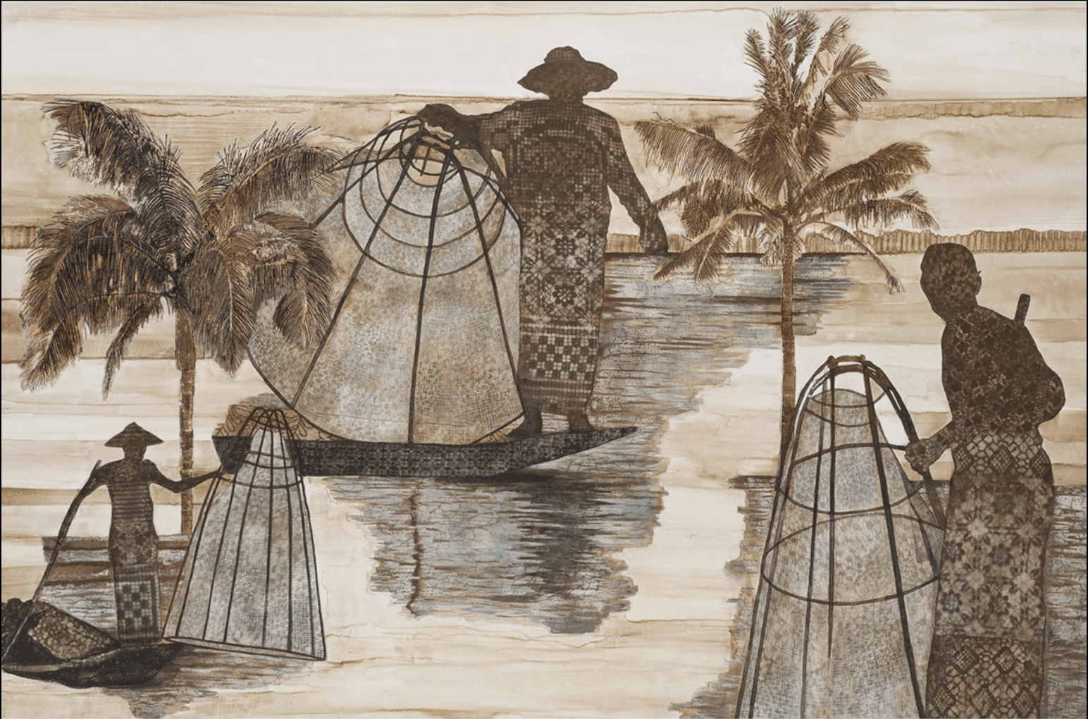 Print The Fisherman Med Nat Oak