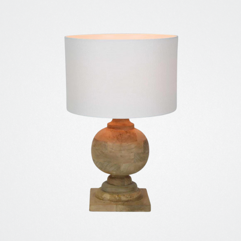 Table Lamp Coach Nat w/ Wht Shade