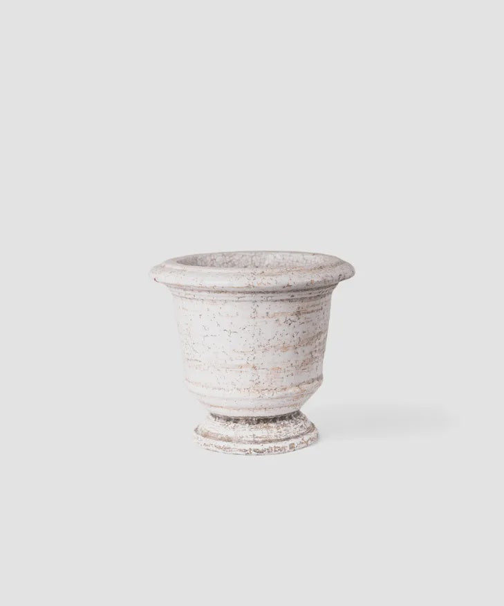 Urn Planter Rustic White Medium