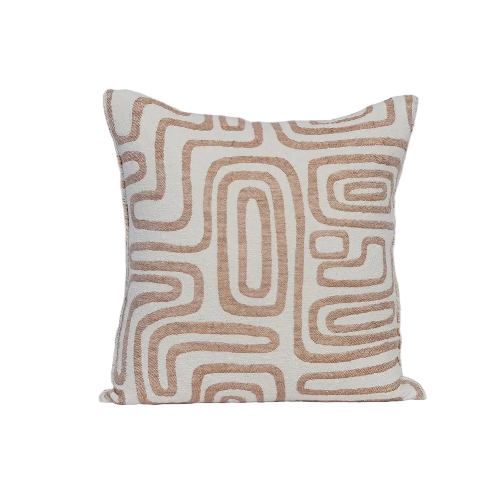 Wanderer Alfresco Outdoor Cushion - White/Nutmeg 50x50cm