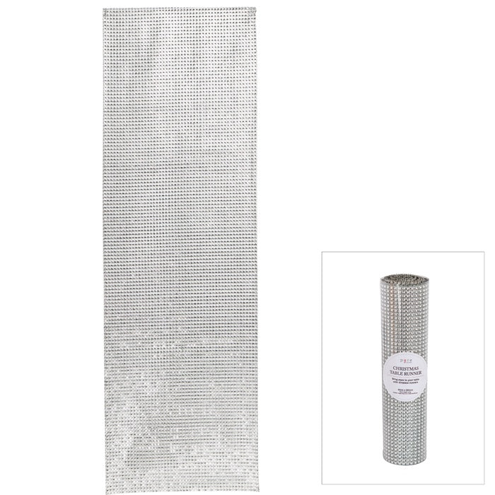 Table Runner Diamonte Silver