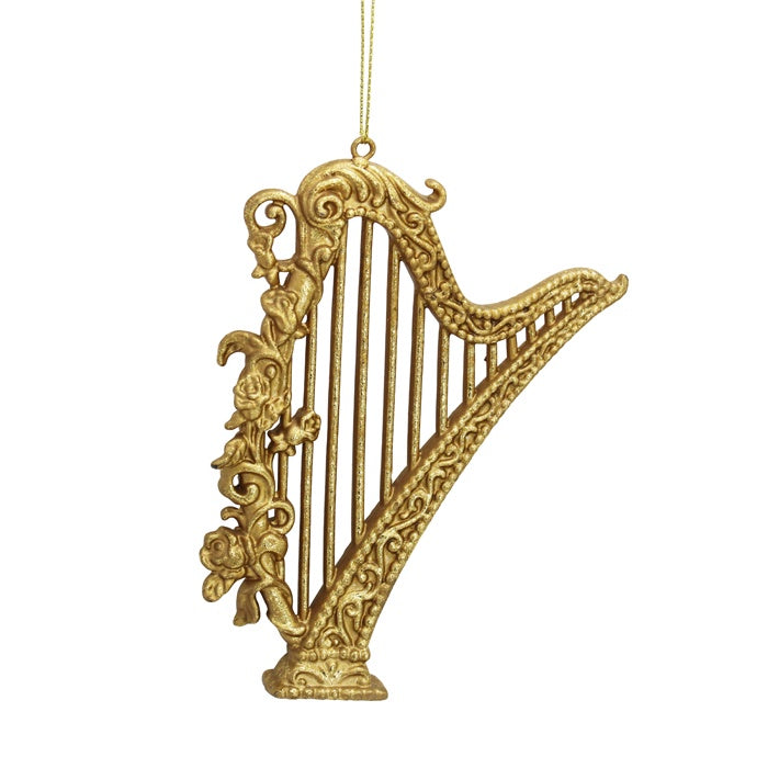 Ornament Gold Harp Plastic