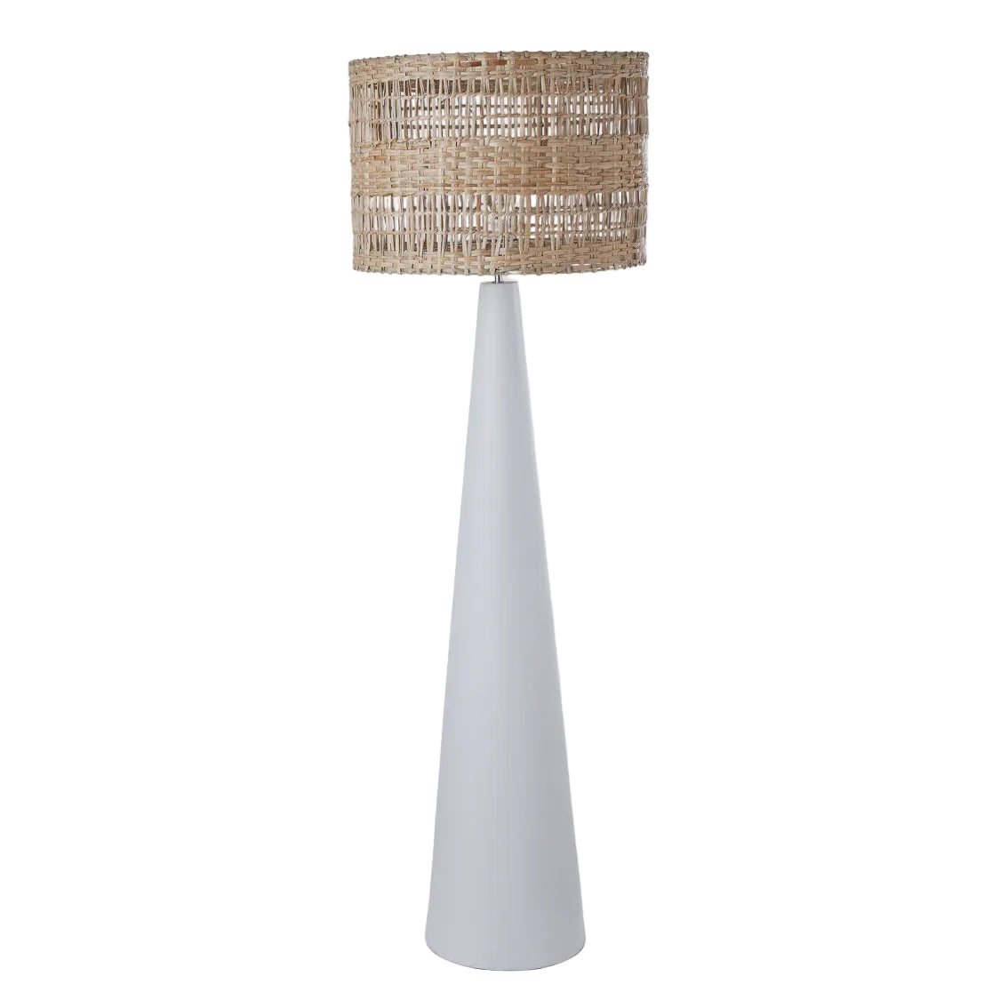 Floor Lamp Woven Seagrass White 157cm