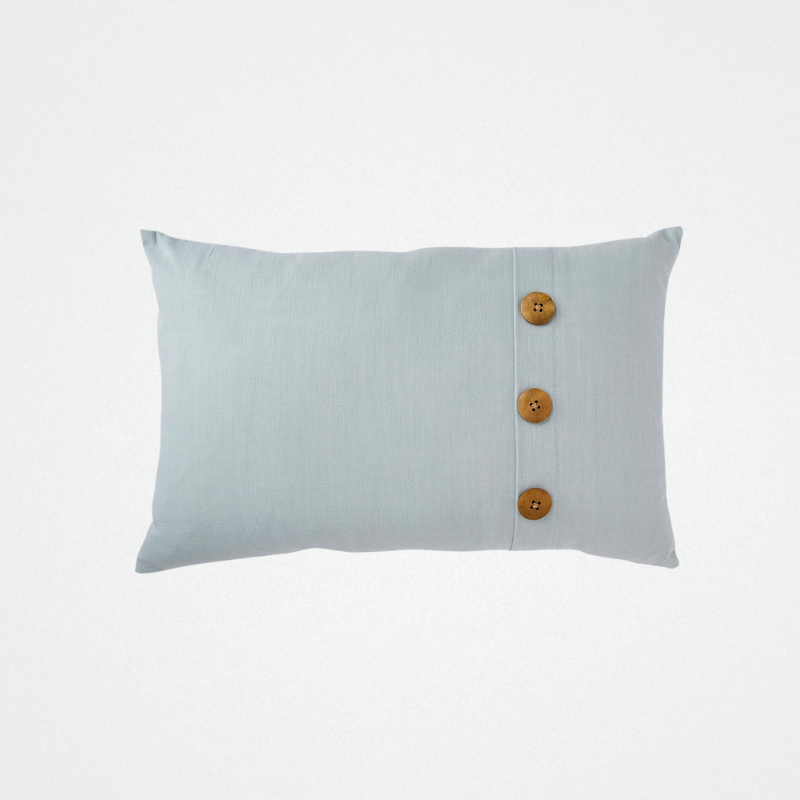 Cushion Light Blue Button 40x60