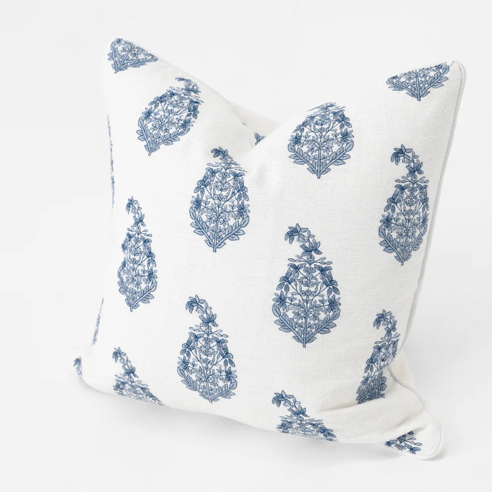 Cushion Devon Inner Paisley Blue 55cm