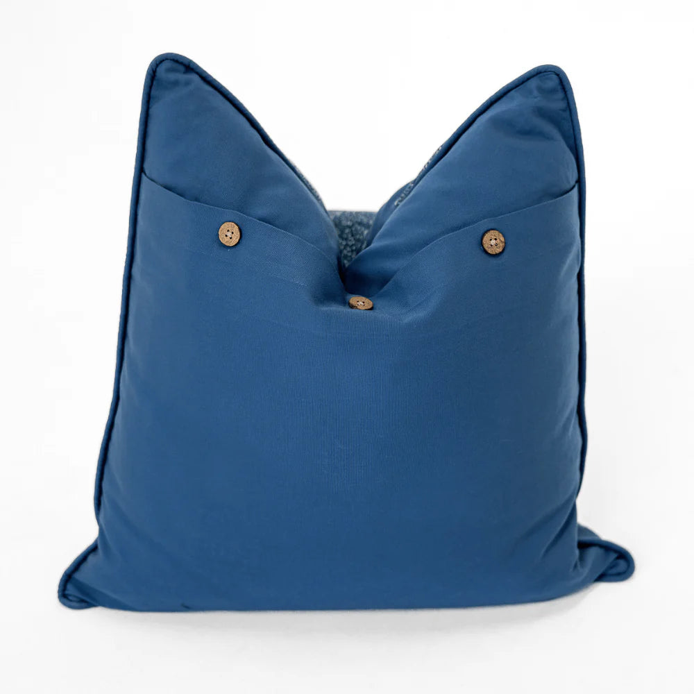 Cushion Outdoor Devon Paisley Emb. Blue 55cm