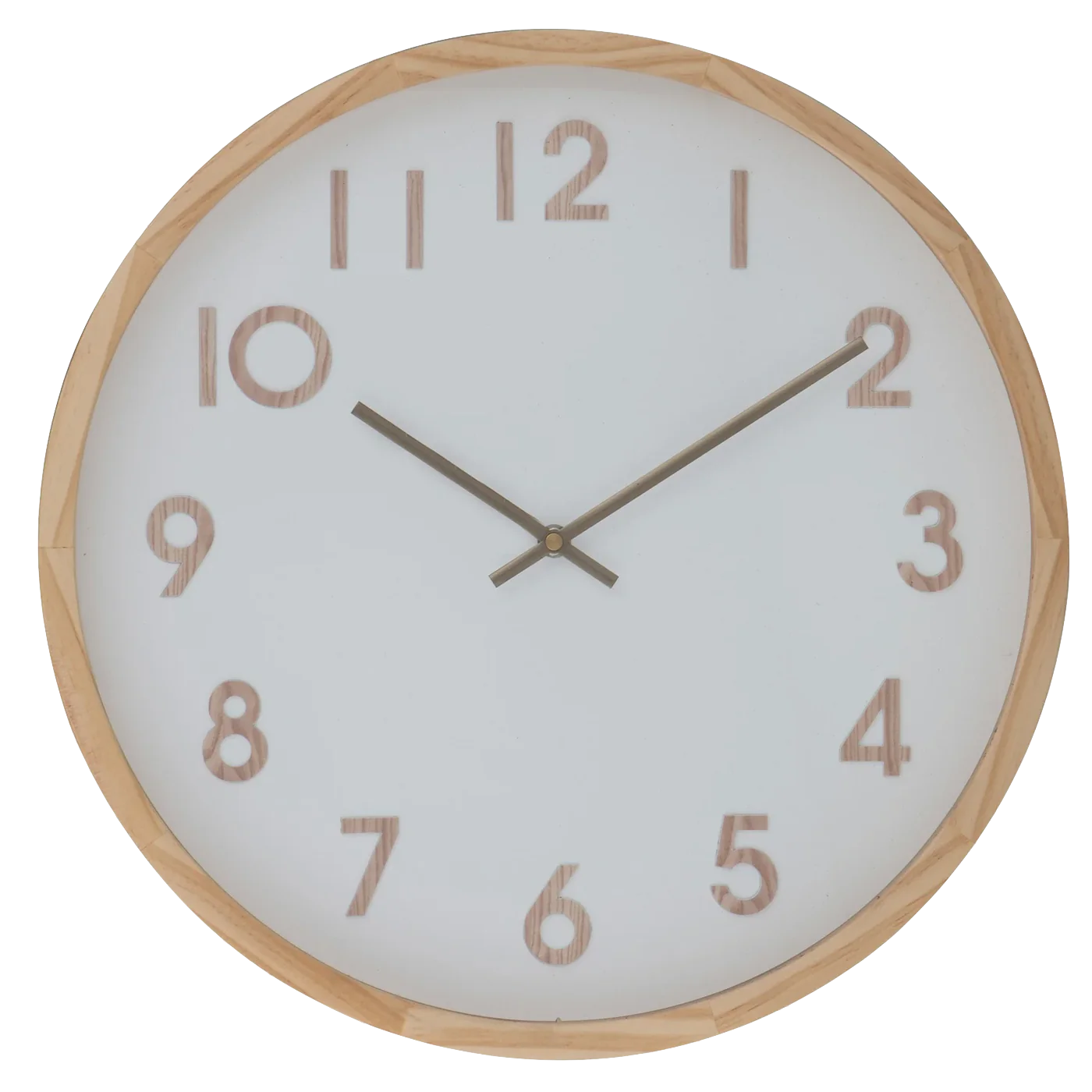 Clock Leonard 41.5cm Nat/Wht