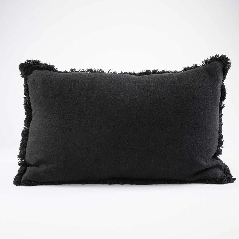 Cushion Luca Boho Linen - Black 40x60cm