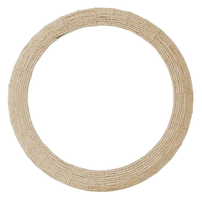 Mirror Perline Wood Bead Nat/Wht
