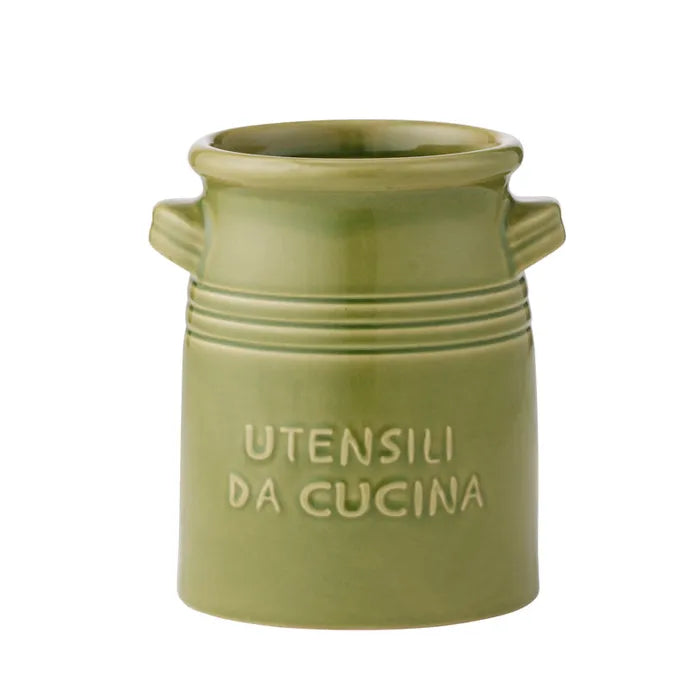 Utensil Holder Cer Olive