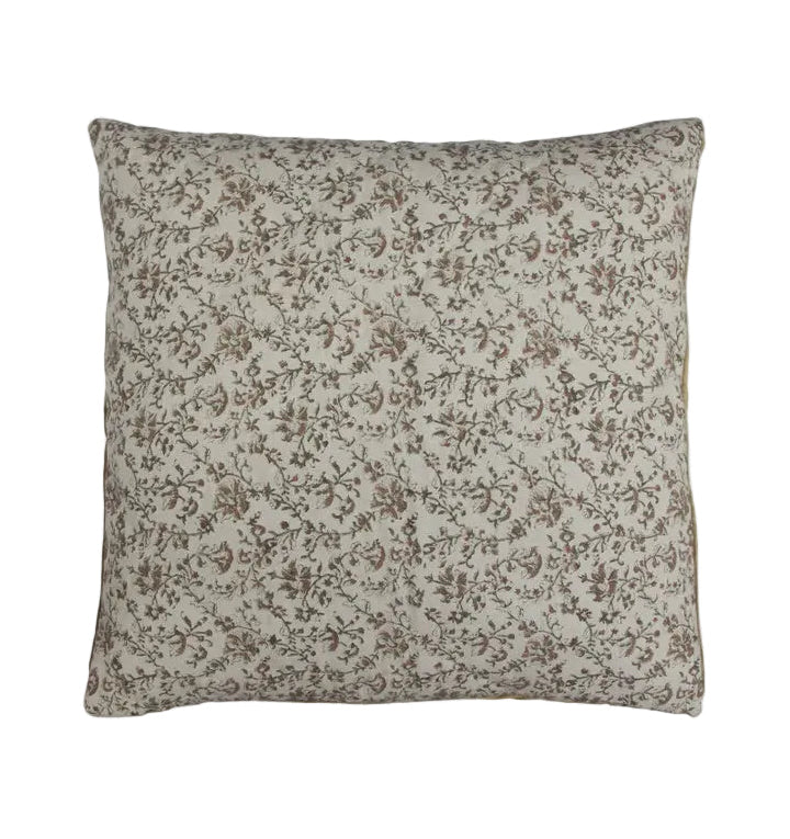 Cushion Euro Lilibeth Handblocked Olive Velvet Set/2