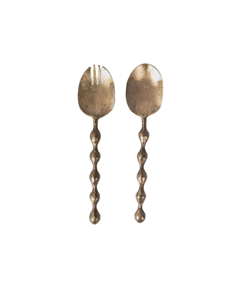 Salad Servers Bobbled Forged