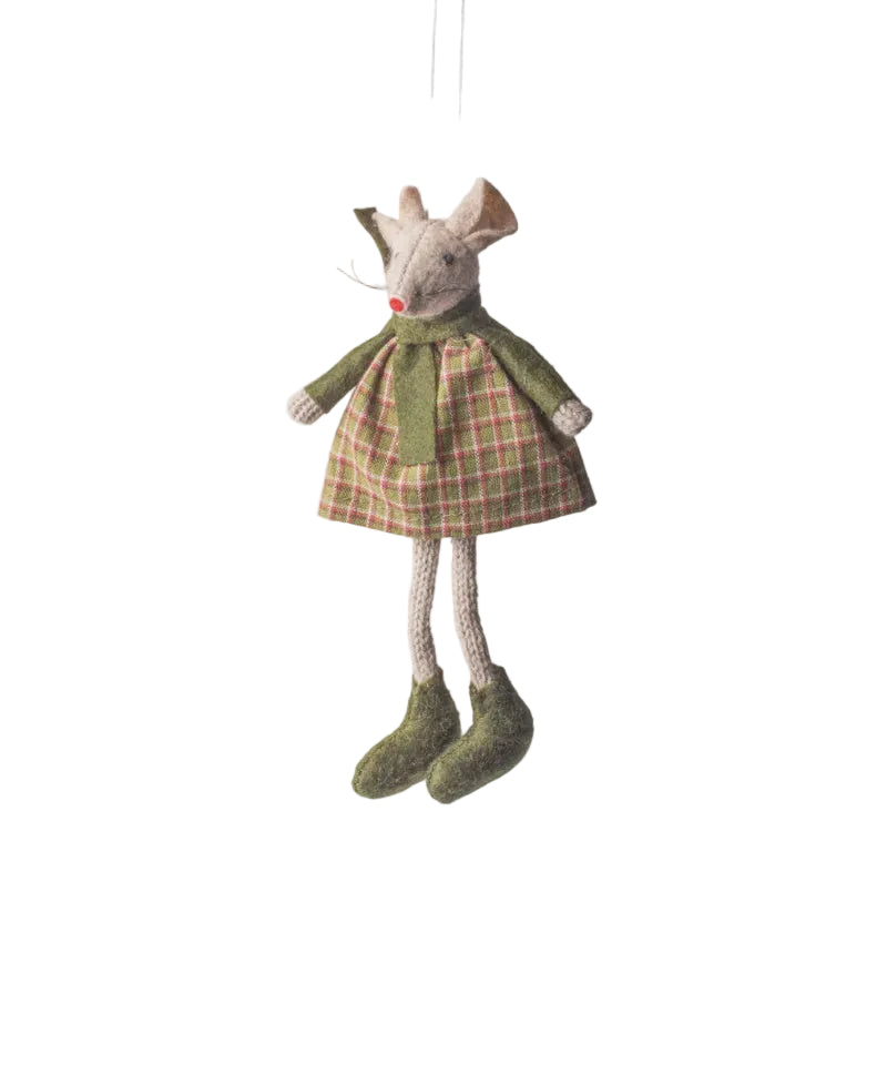 Green Tilly Mouse Hanging