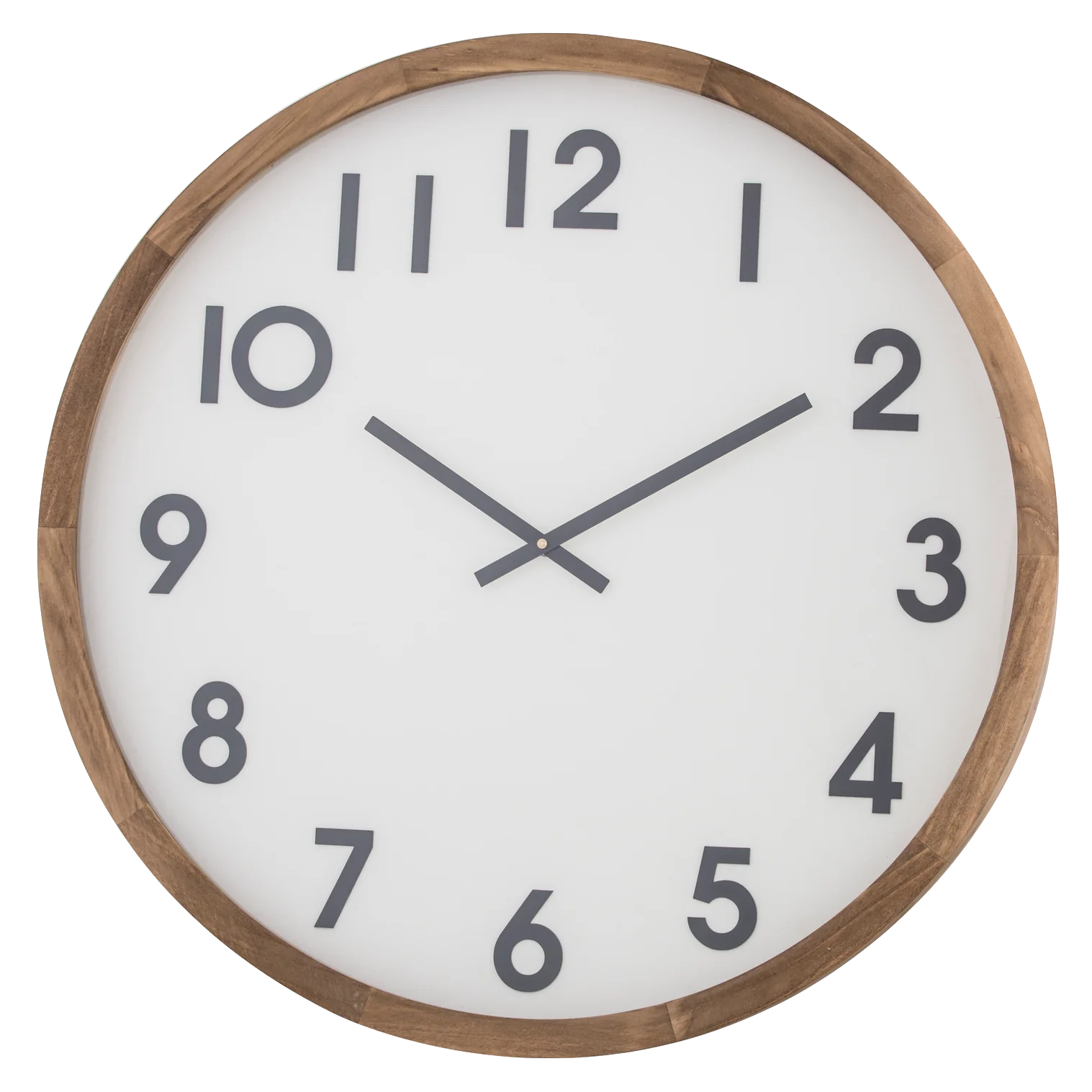 Clock Leonard  61cm Brown/Wt