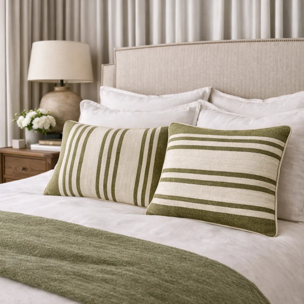 Cushion Maison Olive Stripe 50x50