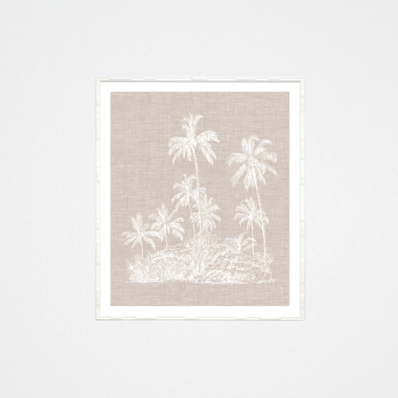 Print Palm Island White 90x105