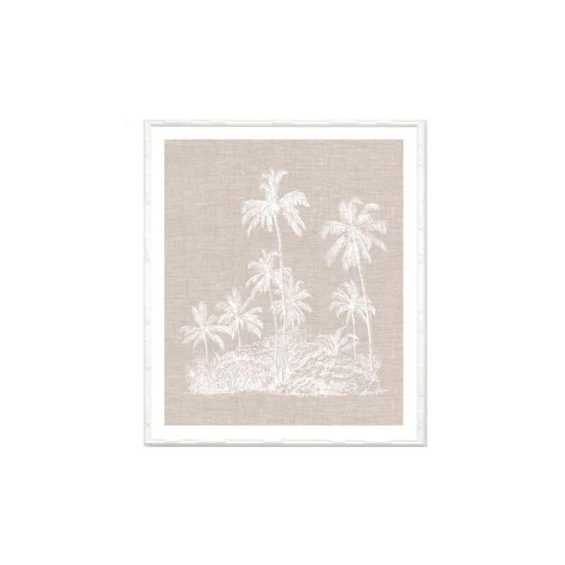 Print Palm Island White 60x70