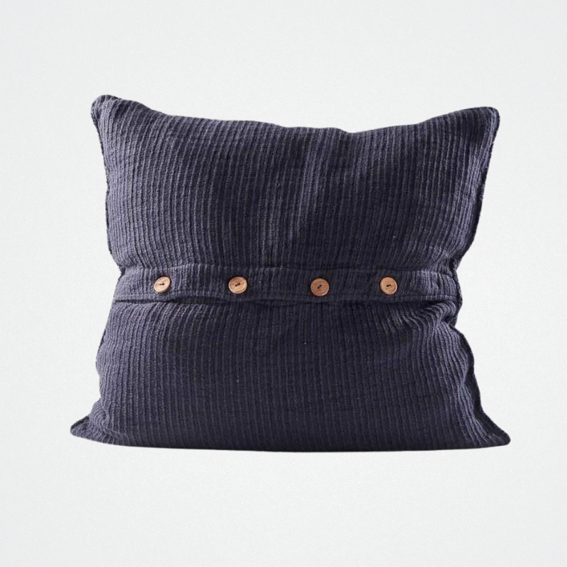 Cushion Rafflad Linen Navy 50x50